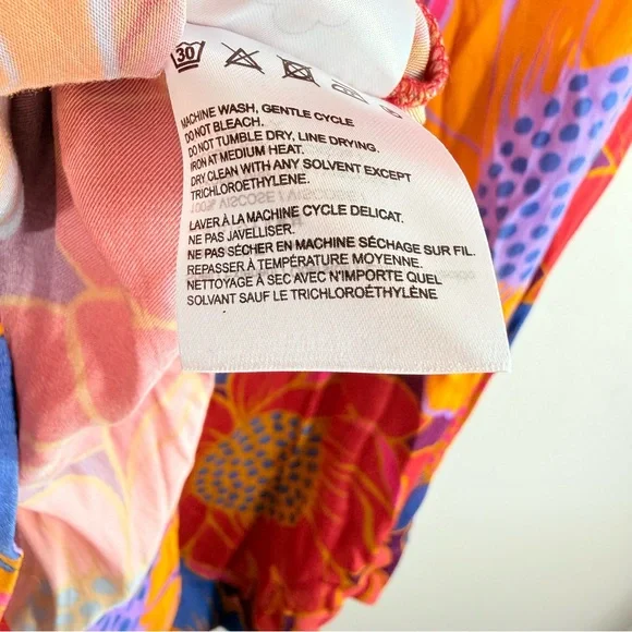 Farm Rio Vibrant Multicolor Sunflower Floral Print Midi Skirt XS - Picture 13 of 13